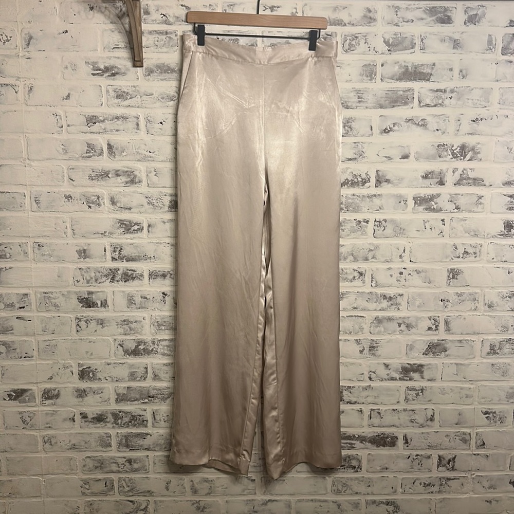 Zara Wide Leg Satin Trousers NWT